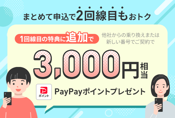 2回線まとめて申し込みでPayPayポイントプレゼントキャンペーン