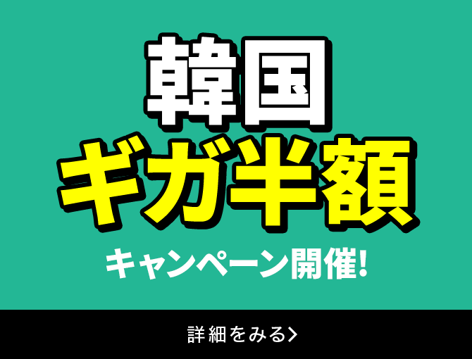 韓国ギガ半額キャンペーン開催！