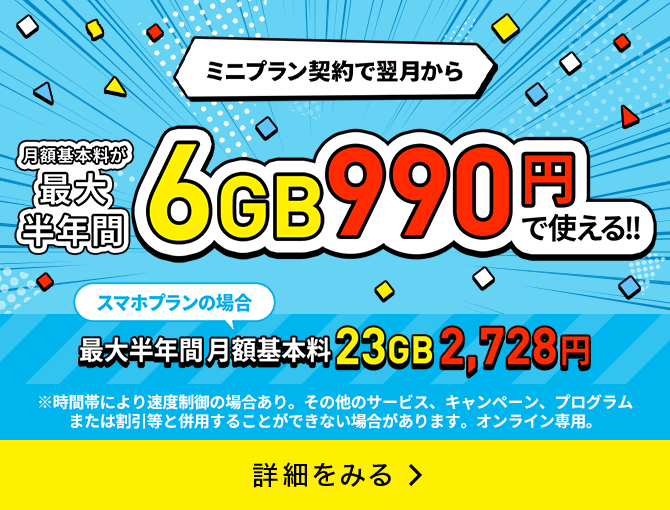 データ追加購入が半年間おトクキャンペーン