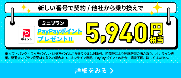 ミニプラン対象！PayPayポイントプレゼントキャンペーン