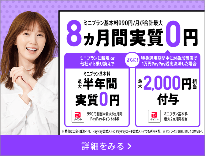 ミニプラン基本料最大半年間実質無料キャンペーン