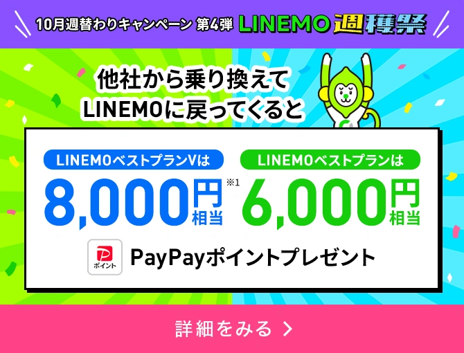 LINEMOおかえりだモンキャンペーン