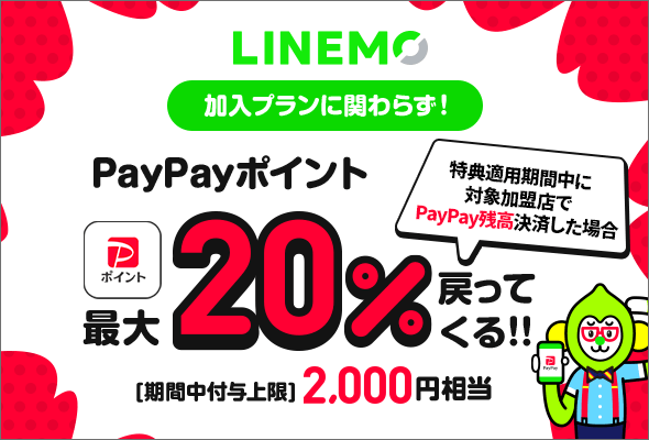 PayPayポイント20%戻ってくるキャンペーン