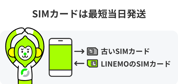 SIMカードと設定マニュアルをお届けします