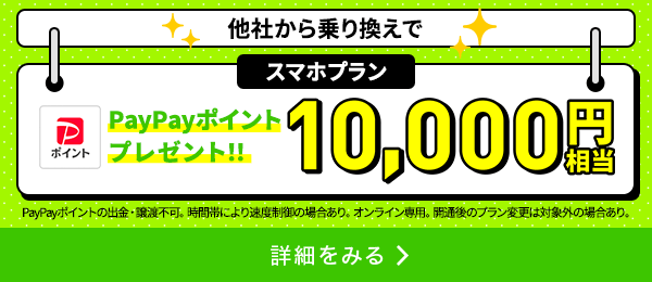 スマホプラン対象！PayPayポイントプレゼントキャンペーン