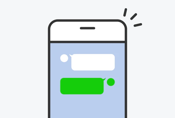 スマートフォンに表示されたLINEのトーク画面
