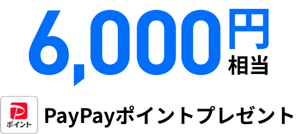 6,000円相当PayPayポイントプレゼント