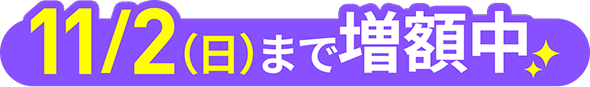 11/2(日)まで増額中