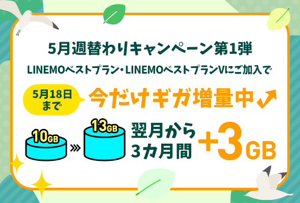 3カ月間データ増量キャンペーン