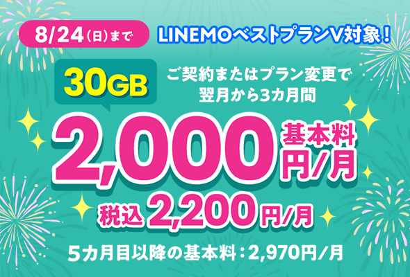 LINEMOベストプランV基本料割引キャンペーン