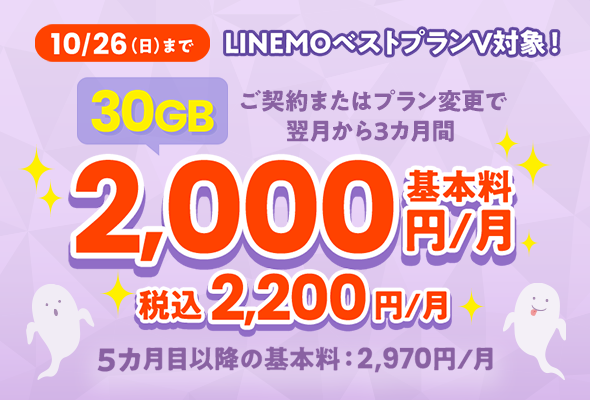 LINEMOベストプランV基本料割引キャンペーン
