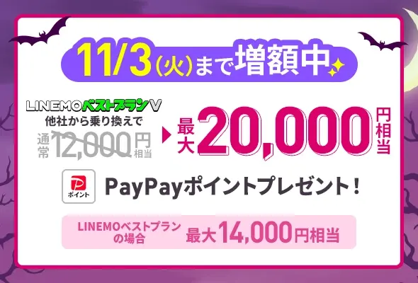 PayPayポイントプレゼント 最大20,000円相当