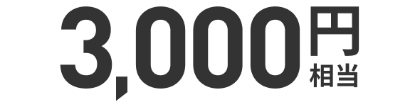 3,000円相当