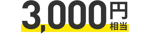 3,000円相当