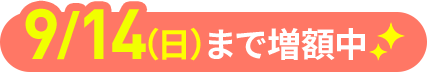 8月31日（日）まで増額中