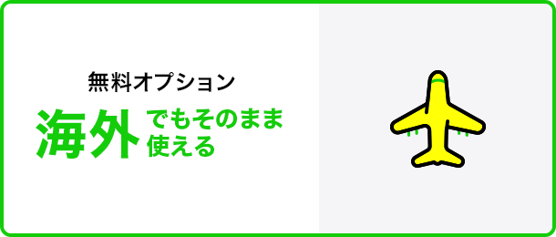 無料オプション 海外でもそのまま使える