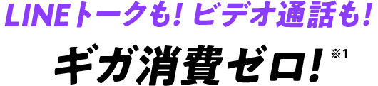 LINEトークも！ビデオ通話も！ギガ消費ゼロ！＊1