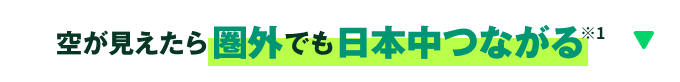 空が見えたら圏外でも日本中つながる（※1）