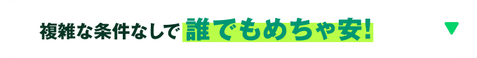 複雑な条件なしで誰でもめちゃ安！