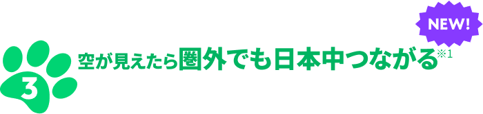 空が見えたら圏外でも日本中つながる（※1）
