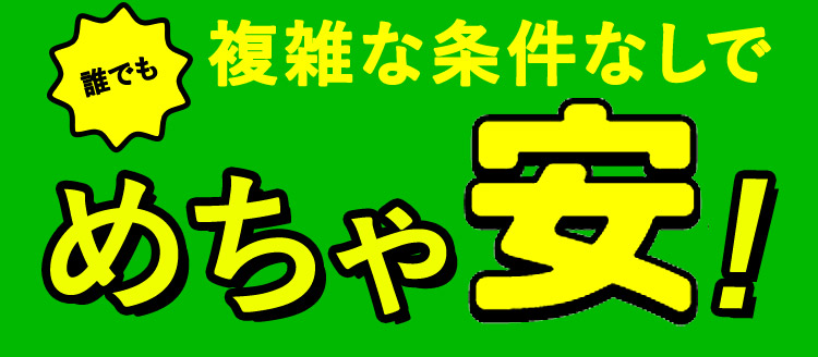 誰でも 複雑な条件なしでめちゃ安！