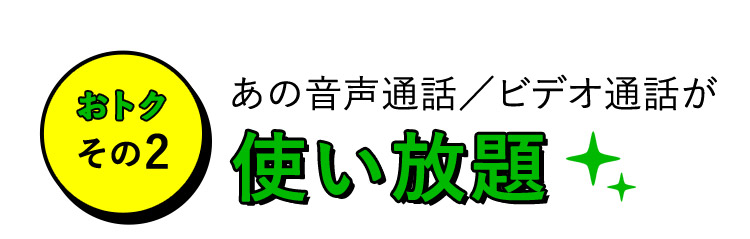 おトクその2 あの音声通話／ビデオ通話が使い放題