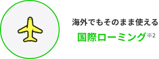 海外でもそのまま使える国際ローミング