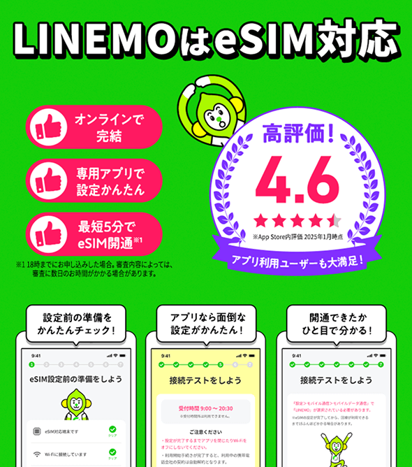 LINEMOはeSIM対応