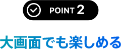 POINT 2 大画面でも楽しめる