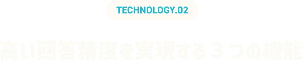 TECHNOLOGY.02 高い回答精度を実現する3つの機能