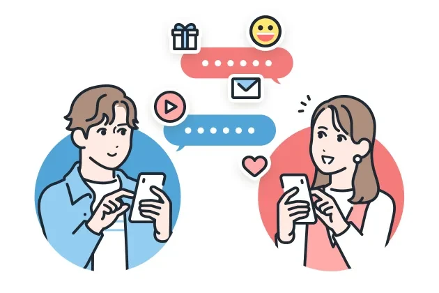 写真や動画、スタンプも送れる